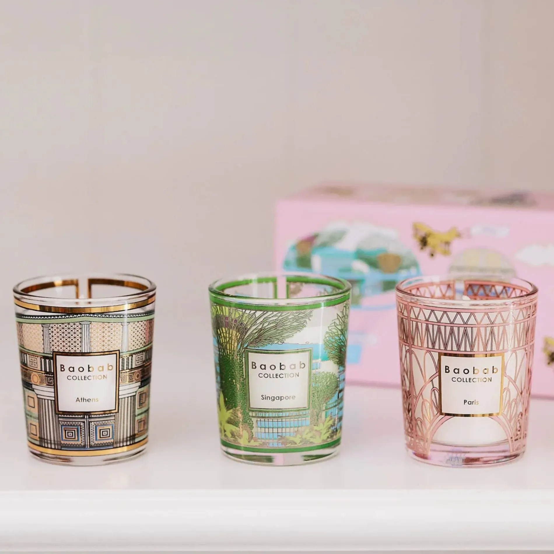 baobab /bougie trio s-a-p rose Outlet