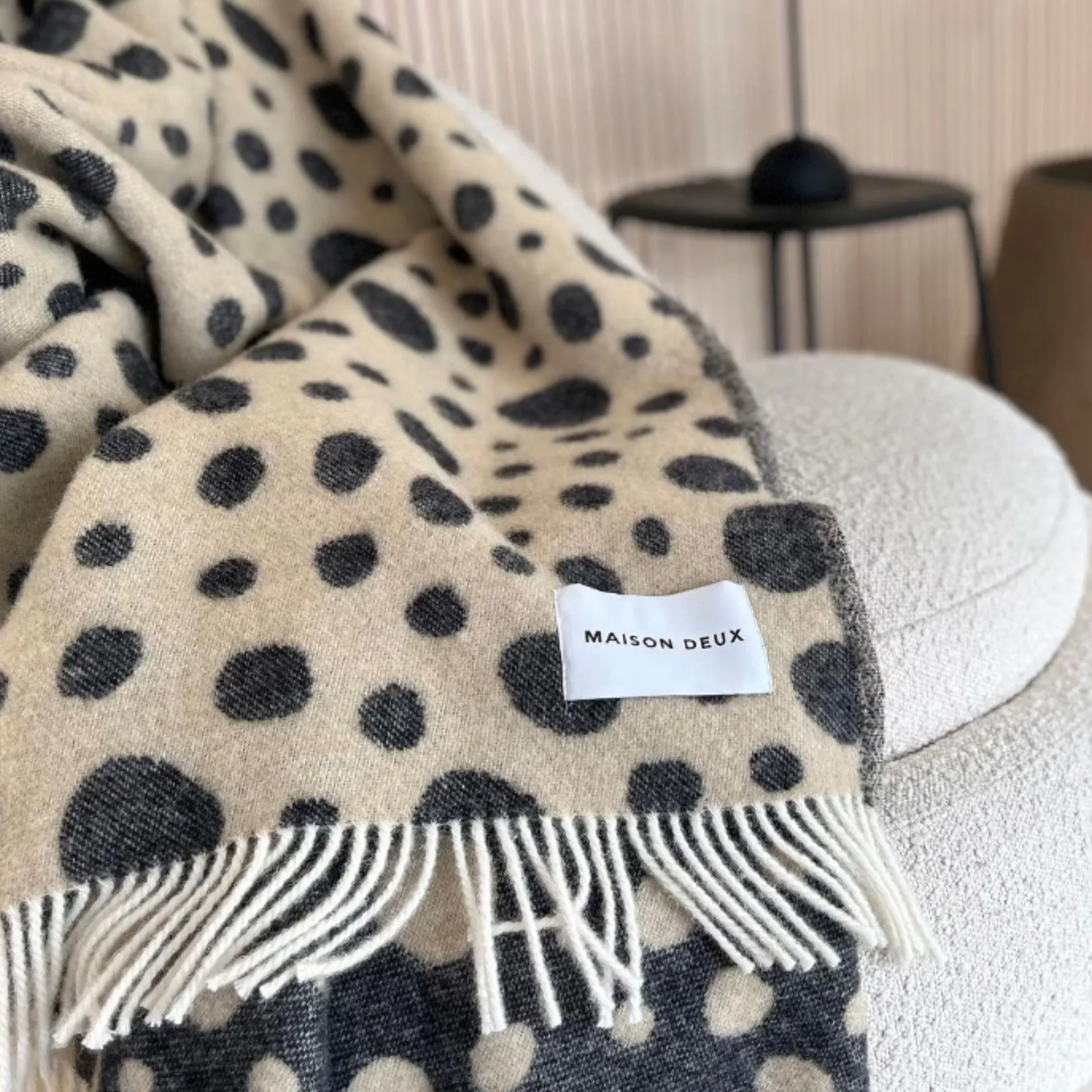 maison deux /blanket cheetah h24 léopard New