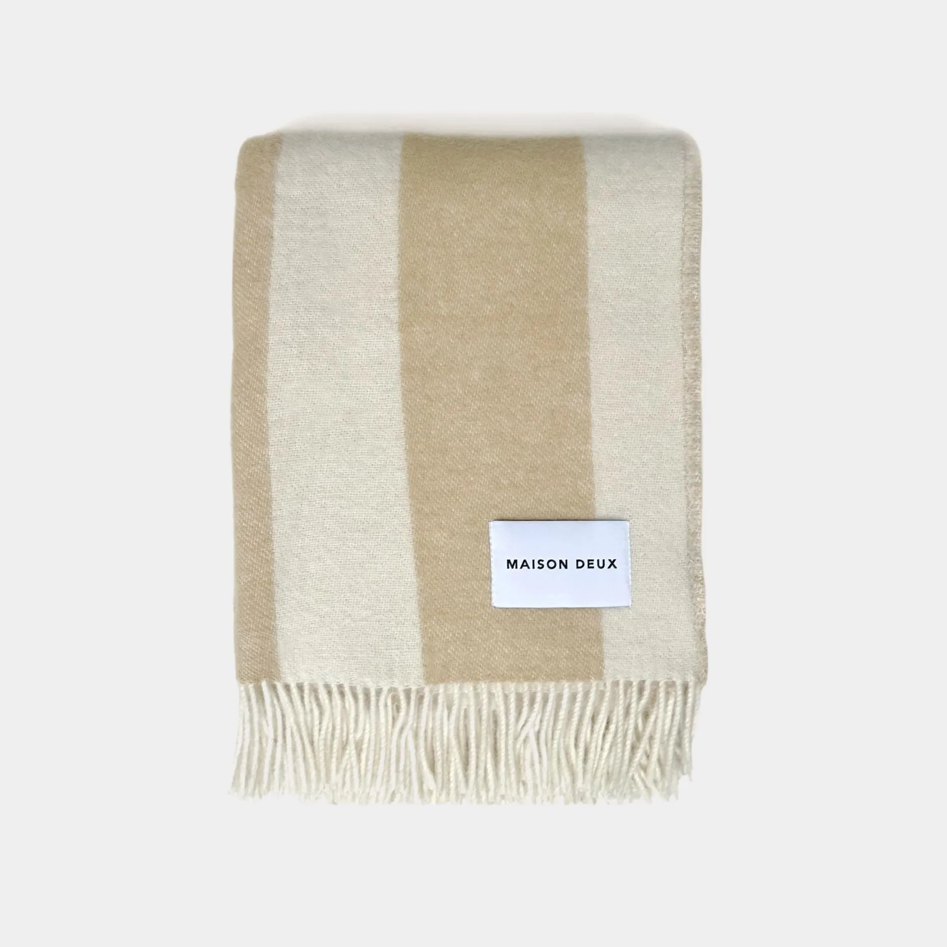 maison deux /blanket rough stripe beige Best Sale