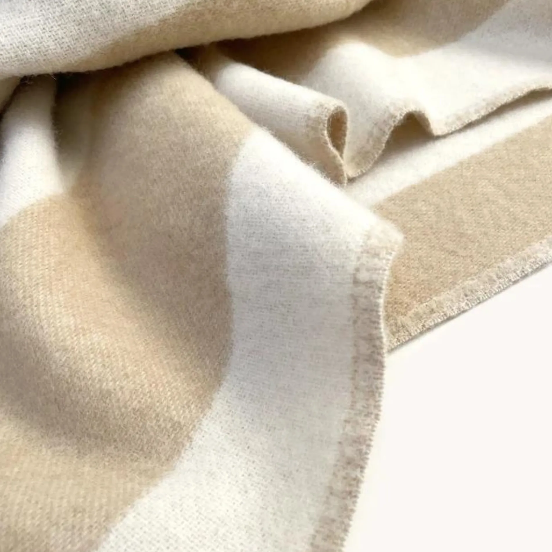 maison deux /blanket rough stripe beige Best Sale