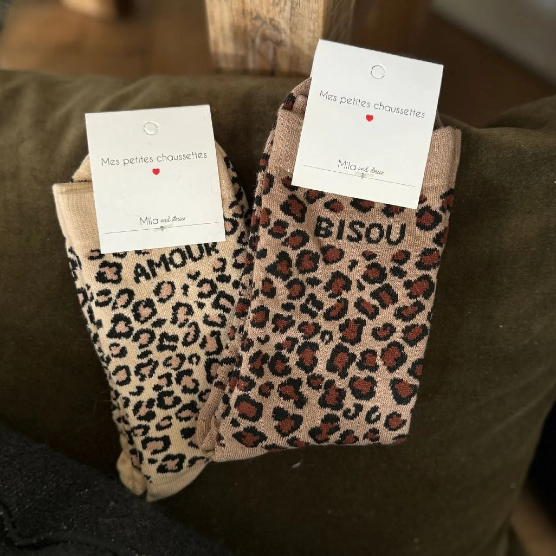 outremesure /chaussettes amour h2 léopard Sale