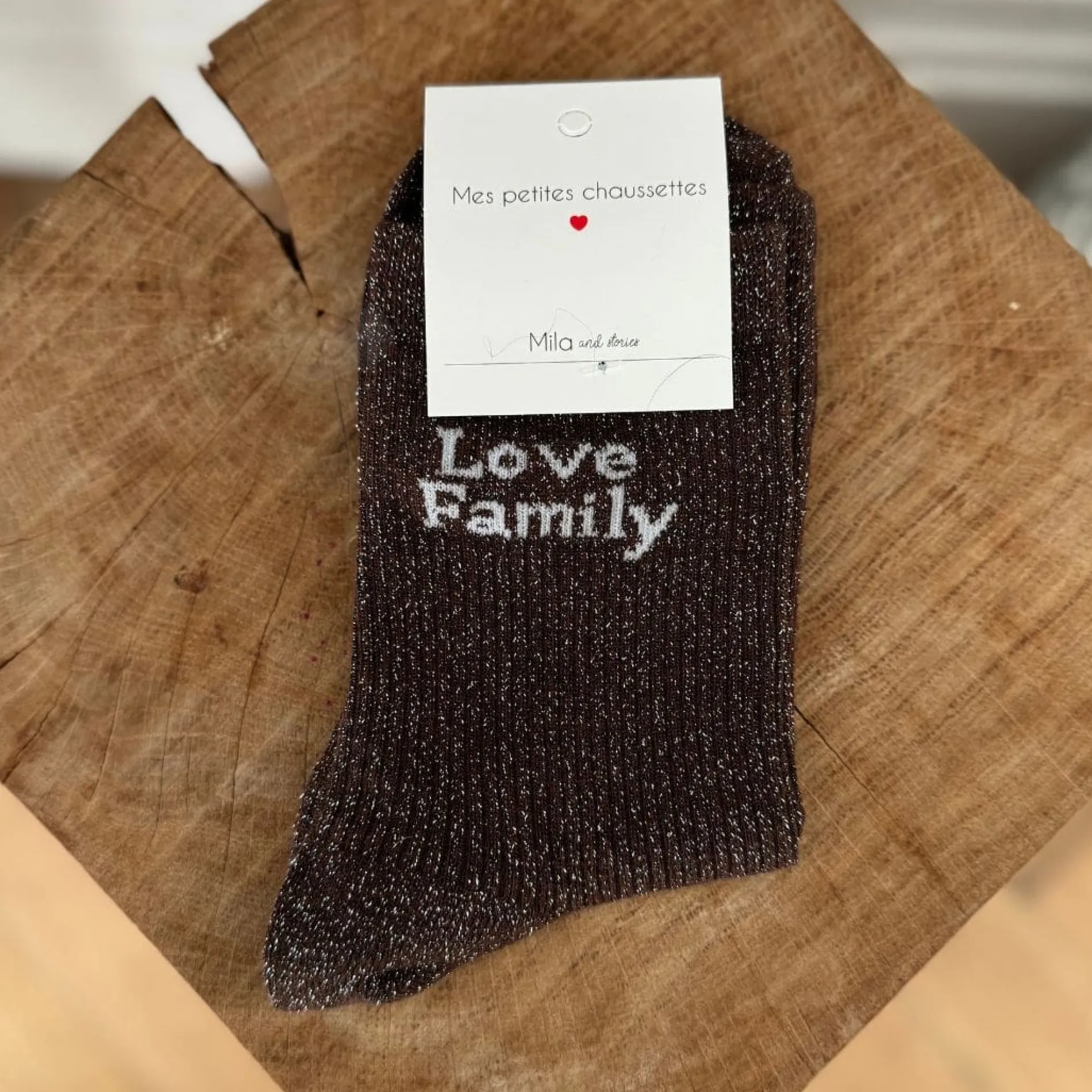 outremesure /chaussettes love fam marron Online